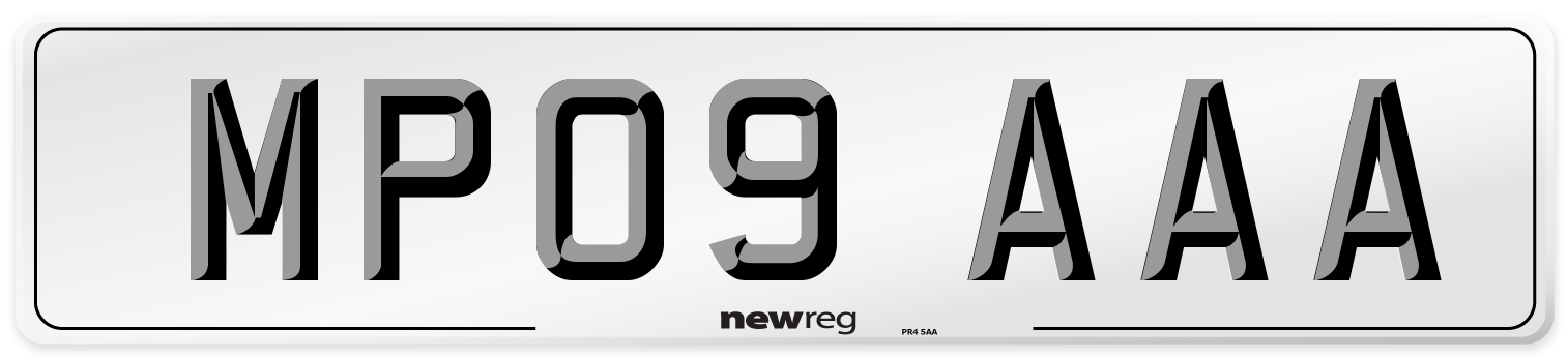 MP09 AAA Number Plate from New Reg